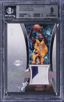 2004-05 UD "Exquisite Collection" Patch #16-P Kobe Bryant Patch Card (#04/10) - BGS MINT 9